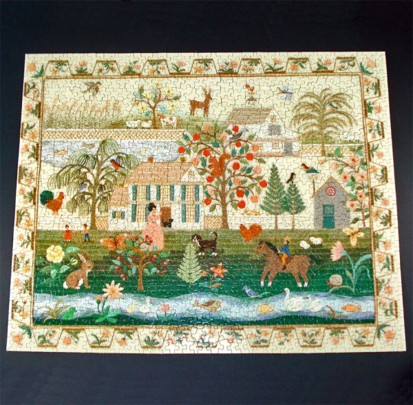 New England Fantasy Springbok 1000 Pc Puzzle Embroidered Sampler #2