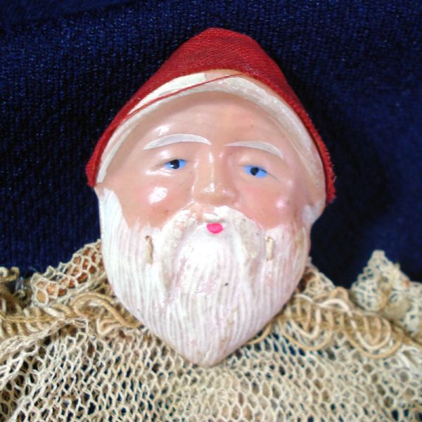 1930s Mesh Netting Santa Claus Candy Container #3