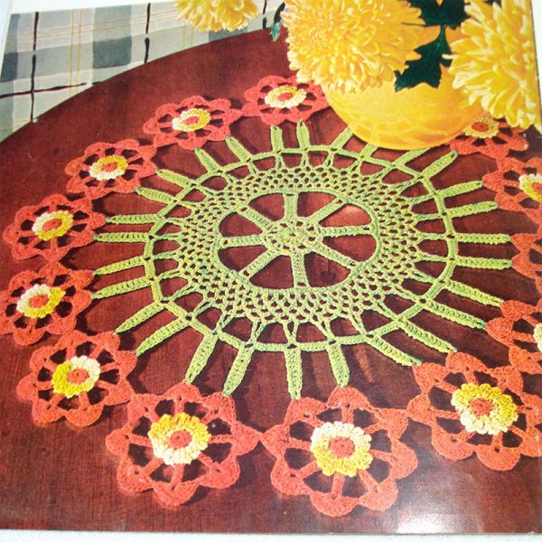 Newest In Floral Doilies 1950 Crochet Pattern Instruction Booklet #5