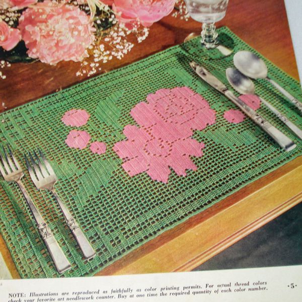 Newest In Floral Doilies 1950 Crochet Pattern Instruction Booklet #6