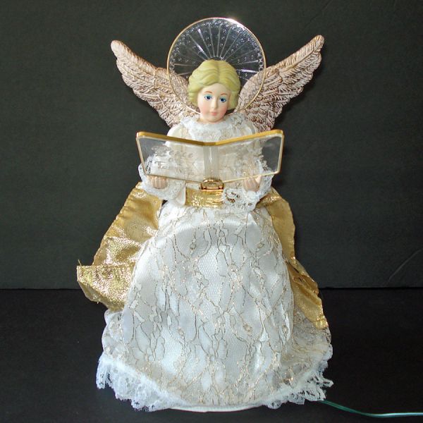 Lighted Peace on Earth Christmas Angel Tree Topper Doll