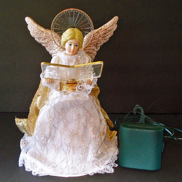 Lighted Peace on Earth Christmas Angel Tree Topper Doll #3