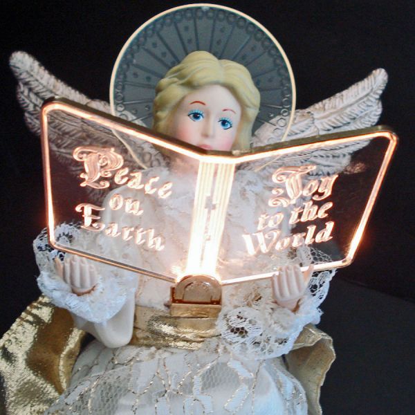 Lighted Peace on Earth Christmas Angel Tree Topper Doll #4