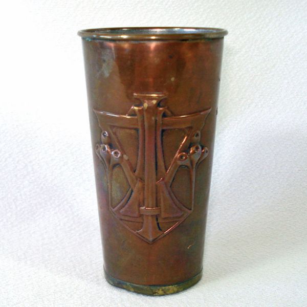 Art Nouveau Copper Tumbler Vase #1