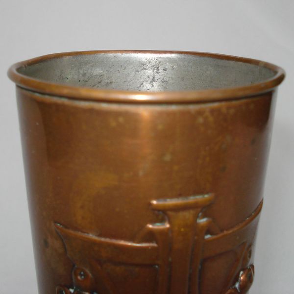 Art Nouveau Copper Tumbler Vase #6