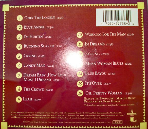 Roy Orbison 16 Biggest Hits CD #2