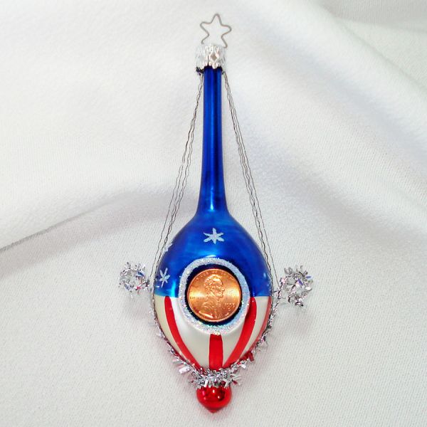 Inge Patriotic Balloon Christmas Ornament With Real Penny