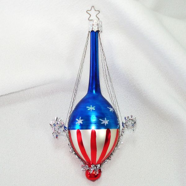 Inge Patriotic Balloon Christmas Ornament With Real Penny #2