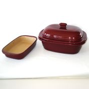 Pampered Chef 3 Qt Stoneware Deep Covered Baker Plus 1 Qt Pan