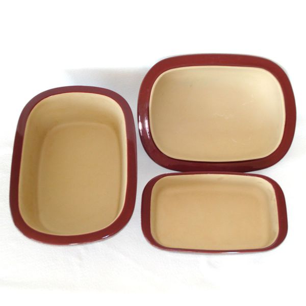 Pampered Chef 3 Qt Stoneware Deep Covered Baker Plus 1 Qt Pan #3