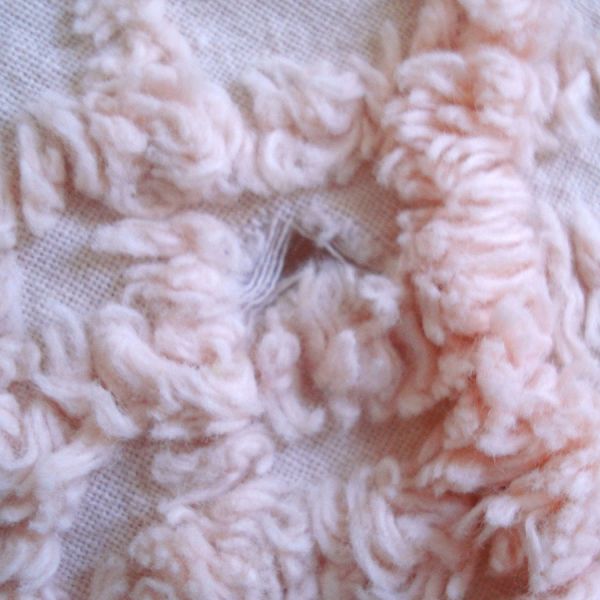 King Queen Peach Color Chenille Bedspread #5