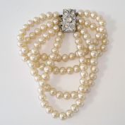 Four Strand 1950s Faux Pearl Bracelet