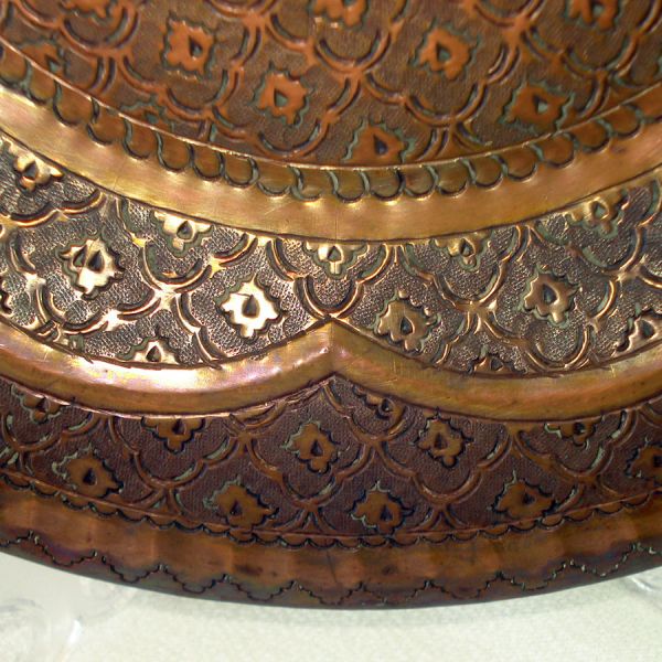 Finely Chased Persian Copper Charger Plate #3