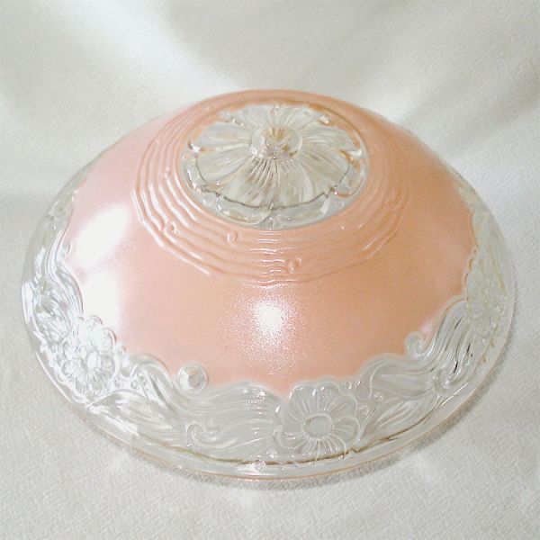 Pink Floral 3 Chain Glass Ceiling Light Shade