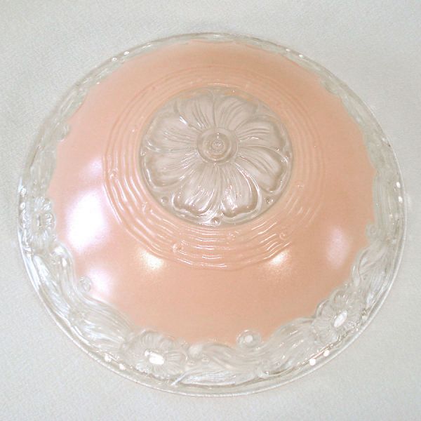 Pink Floral 3 Chain Glass Ceiling Light Shade #2