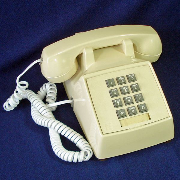 Cream Touch Tone PacTel Desk Telephone Working