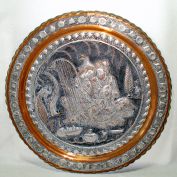 Persian Lovers Tinned Copper 19 Inch Antique Wall Charger
