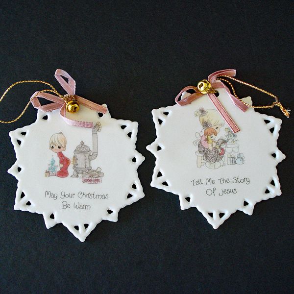 Precious Moments Box 4 Christmas Snowflake Ornaments #2