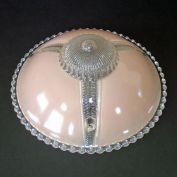 Pink Reverse Painted 3 Chain Glass Ceiling Shade