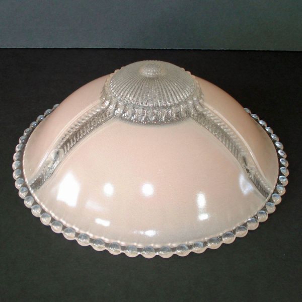 Pink Reverse Painted 3 Chain Glass Ceiling Shade #2