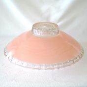 Pink and Clear Glass Ceiling Light Shade Embossed Leaves