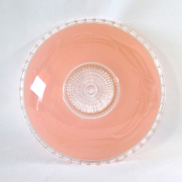 Pink and Clear Glass Ceiling Light Shade Embossed Leaves #2