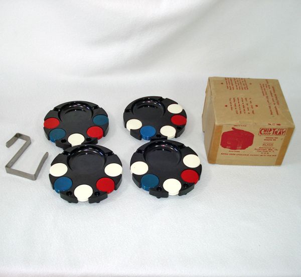 Boxed Individual Poker Caddy Ashtrays Set With Chips #2