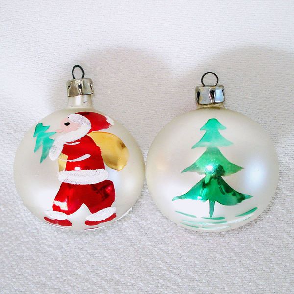 Poland Stenciled Santa, Teardrops Glass Christmas Ornaments #2