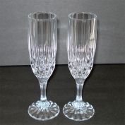 Bretagne 2 French Lead Crystal Pair Champagne Flutes
