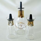 Pyrex Gold Rings Glass Salt Pepper Shakers, Oil Cruet