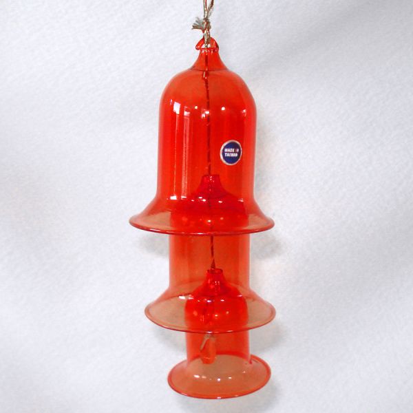 Nested Triple Red Glass Bells of Christmas Ornament #2