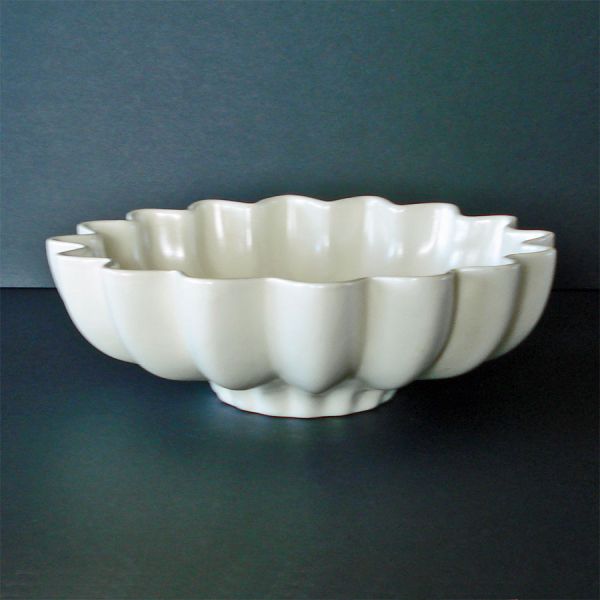 Red Wing Art Pottery Matte White Lotus Centerpiece Bowl