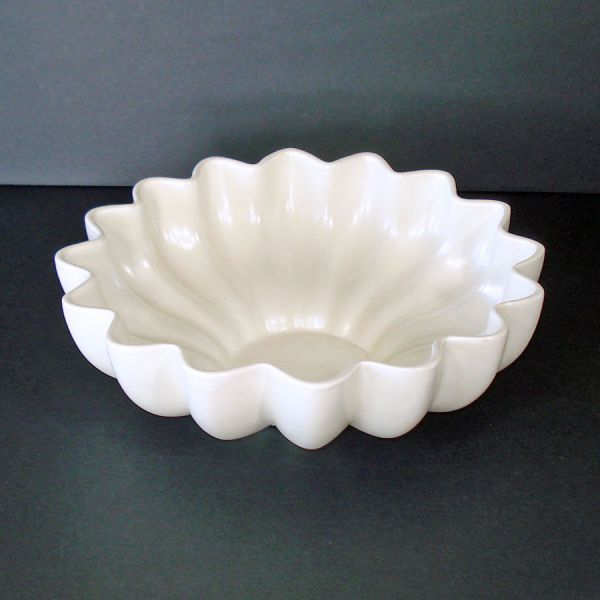 Red Wing Art Pottery Matte White Lotus Centerpiece Bowl #2