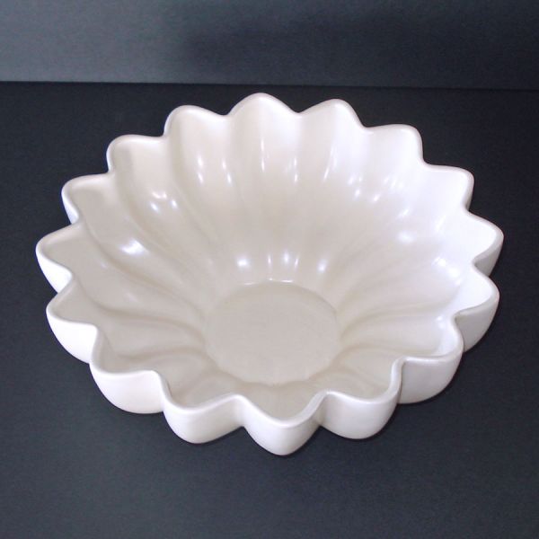 Red Wing Art Pottery Matte White Lotus Centerpiece Bowl #3