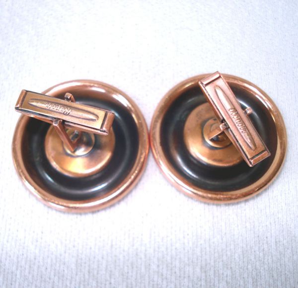 Renoir Modernist Spiral Coils Solid Copper Cufflinks #2