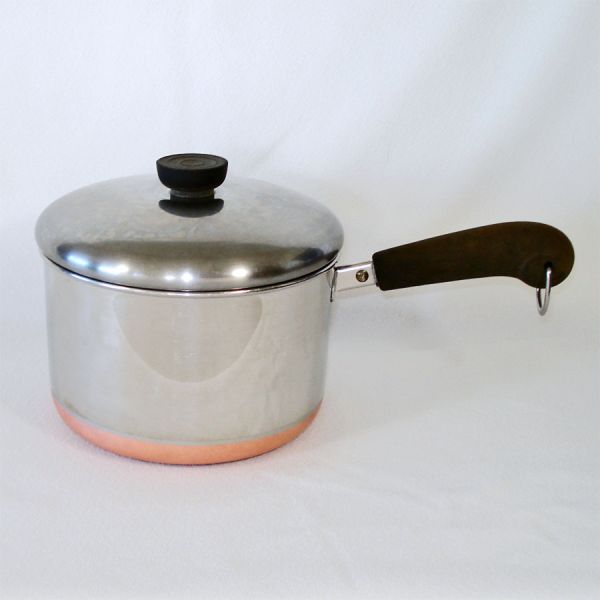 Revere 3 Quart Copper Clad Stainless Covered Saucepan