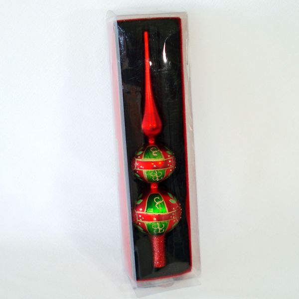 Double Bulb Tall Glass Spire Christmas Tree Topper #2
