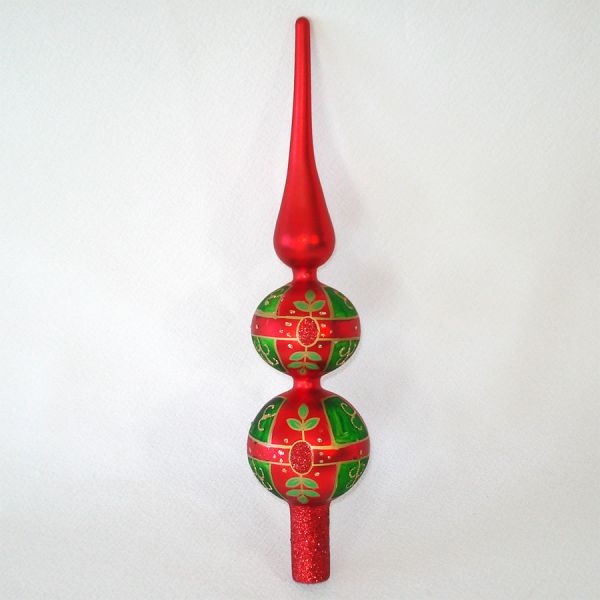 Double Bulb Tall Glass Spire Christmas Tree Topper #3