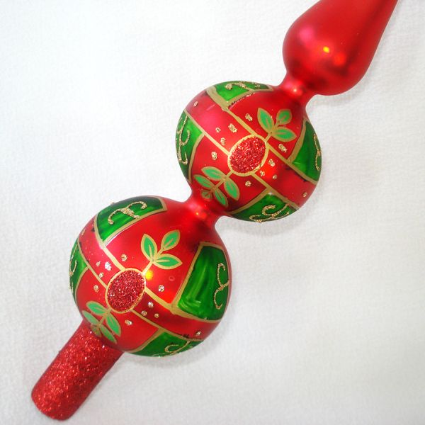 Double Bulb Tall Glass Spire Christmas Tree Topper #4