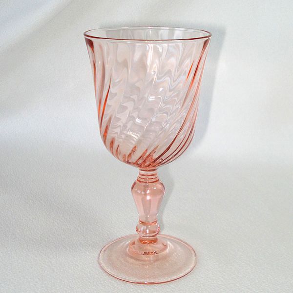 Arcoroc Rosaline Pink Swirl Water Goblets #1