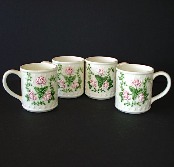 Ceramic Roses 1980s Tea or Coffee Set in Original Box #5