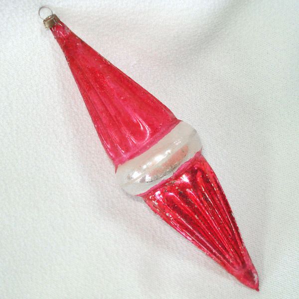German Antique Swan, Ribbed Cone Glass Christmas Ornaments #5