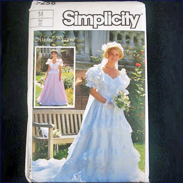Simplicity Michele Piccione Bridal Gown Sewing Pattern Size 14 Uncut