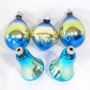 Shiny Brite Shaded Ombre Shapes Glass Christmas Ornaments