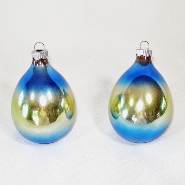 Shiny Brite Shaded Ombre Shapes Glass Christmas Ornaments #3