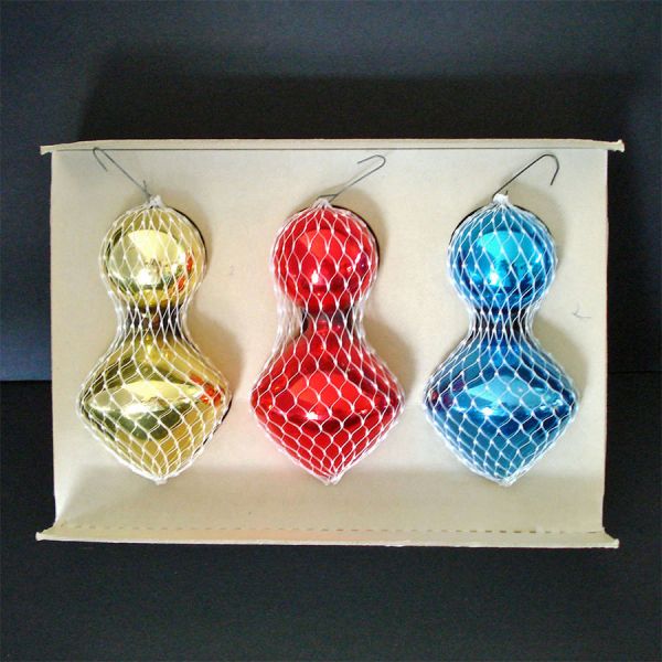 Box Shiny Brite Hourglass Mesh Netting Christmas Ornaments #2