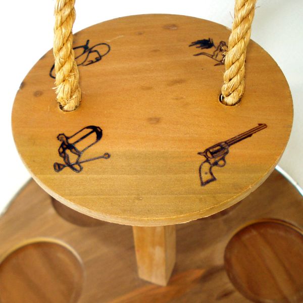 Wood Caddy Holder For Siesta Ware Western Glass Tumblers #2