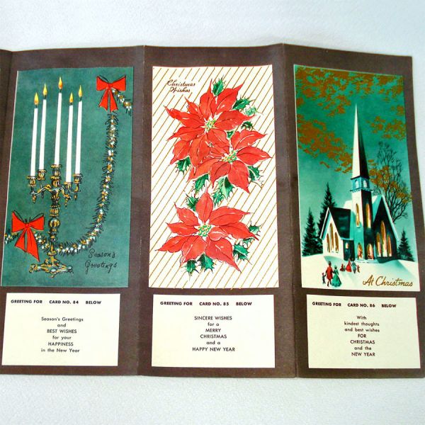 1950s Salesman Sample Christmas Cards Fold Out Display Book #4