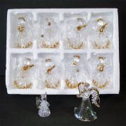 Box 8 Spun Glass Angel Christmas Ornaments Plus Two