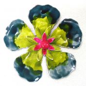 Mid Century Layered Enamel Flower Brooch Pin